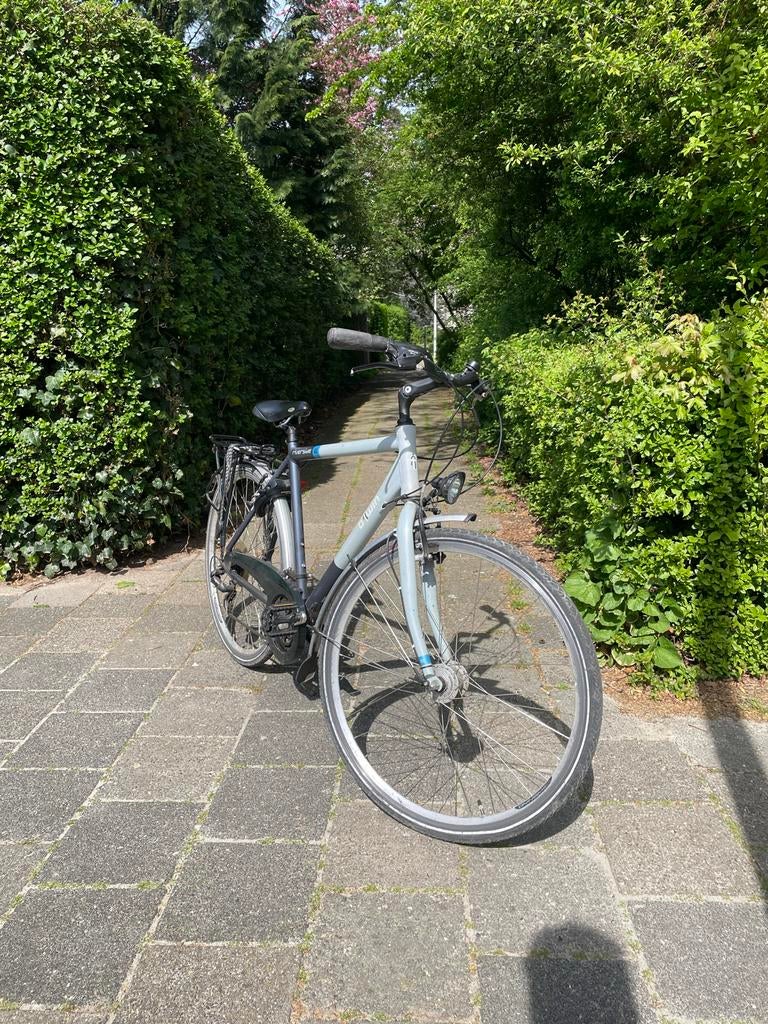 Btwin Riverside 03 hybride fiets, Gebruikt, Velgrem, Versnellingen, 53 tot 57 cm