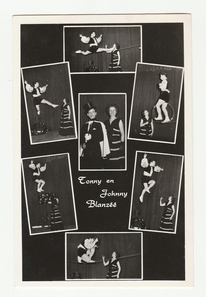 ansicht Tonny en Johnny Blanzéé (Draad-Act), Verzamelen, Muziek, Artiesten en Beroemdheden, Verzenden, Zo goed als nieuw, Foto of Kaart