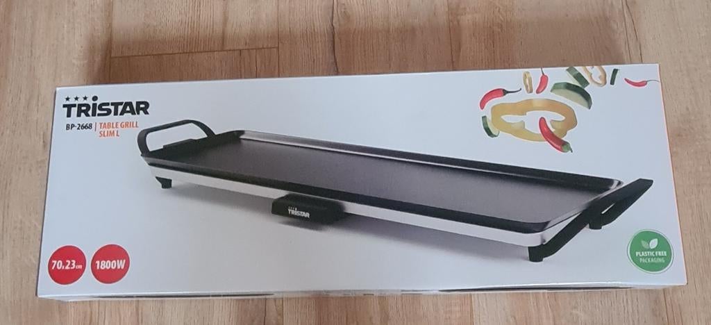 Tristar table tafel grill Slim Large BP-2668 ongeopend nieuw, Witgoed en Apparatuur, Grillplaten, Ophalen, Nieuw, Tafelgrill