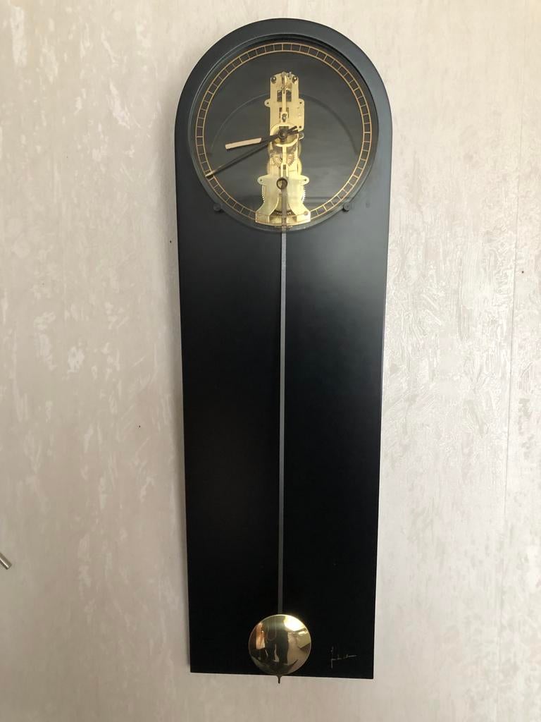 Jan des Bouvrie hangklok - Zwart design wandklok, Antiek en Kunst, Ophalen