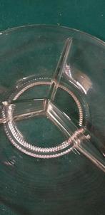 vintage hapjes schaal glas 3 vlakken, Verzamelen, Retro, Ophalen of Verzenden