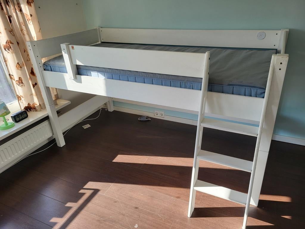 Wit hoogslaper bed, Ophalen, Gebruikt, Hoogslaper