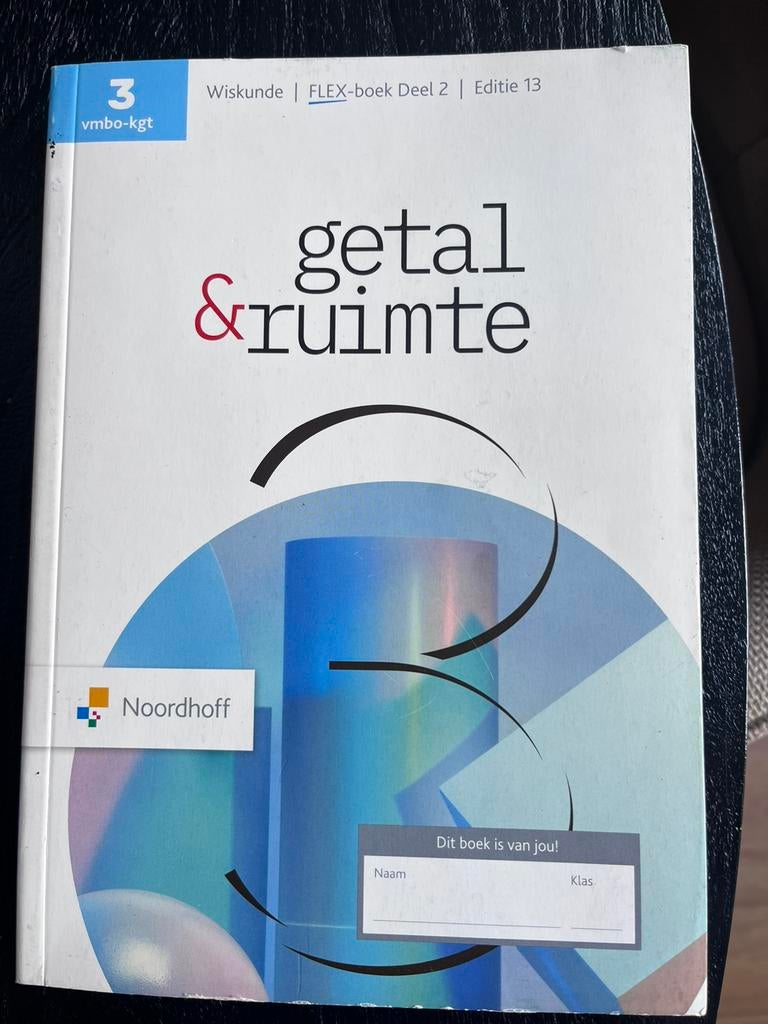 Vmbo-kgt wiskundeboek flex deel 2 Getal en ruimte editie 13, Ophalen of Verzenden, Nieuw, VMBO