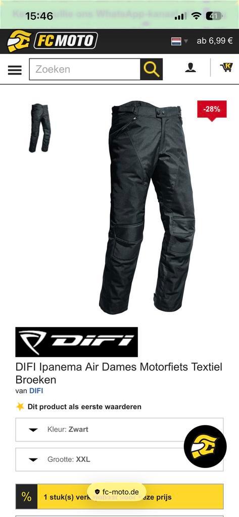 Difi Ipanema Air motorjas dames zomer XXL, Motoren, Kleding | Motorkleding, Broek | textiel, Dames, Tweedehands, Ophalen