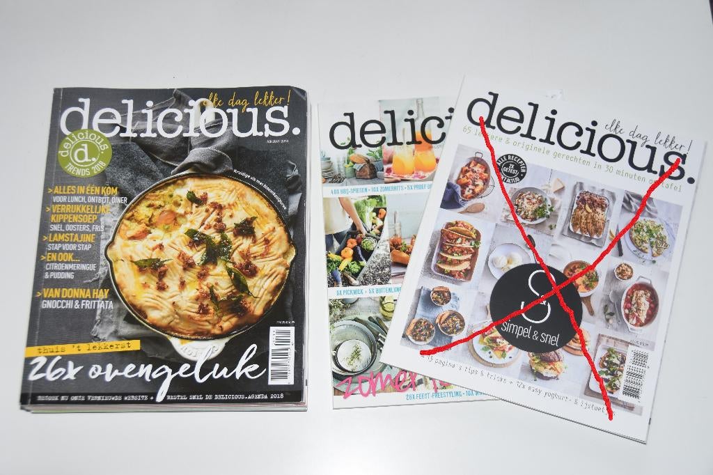 Delicious tijdschrift 2018 + Delicious Elke Dag Lekker, Verzenden, Zo goed als nieuw, Damesbladen