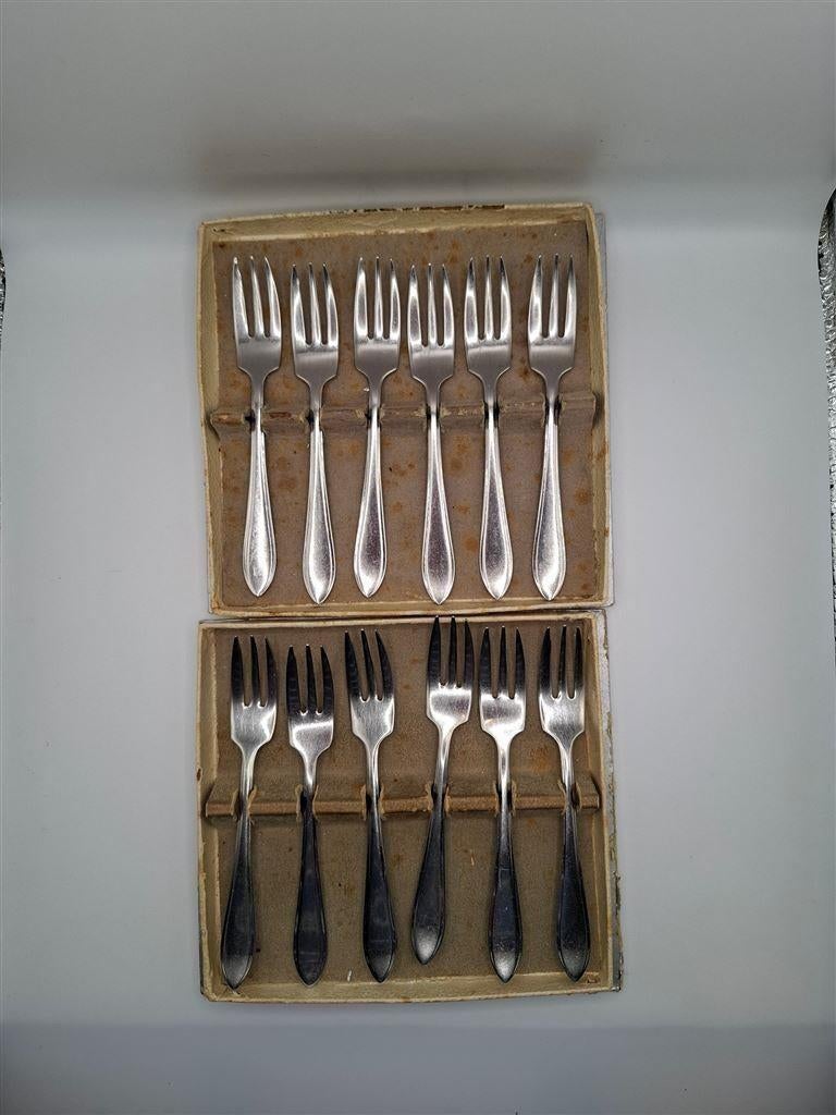 Gero Zilmeta vorkjes, 12 stuks, zgan, Ophalen of Verzenden, Zo goed als nieuw, Rvs of Chroom, Bestekset