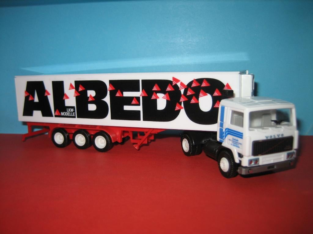 Albedo-Demo oplegger met Truck Duhnke VOLVO  F12, Ophalen of Verzenden, Zo goed als nieuw, Bus of Vrachtwagen, Herpa