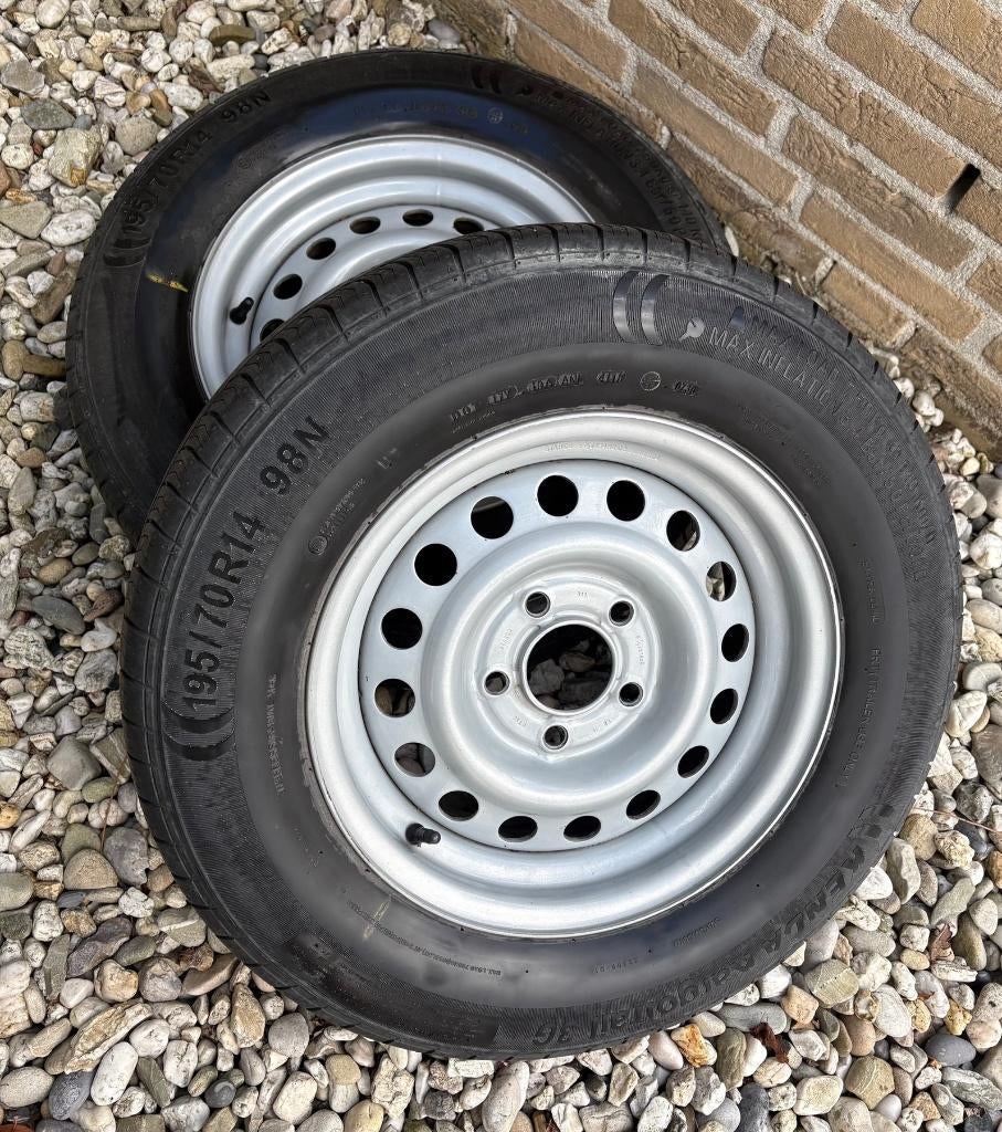 2 banden aanhangwagen 5.5Jx14 H2 5x112 - 195/70 R14 98N, Ophalen, Gebruikt