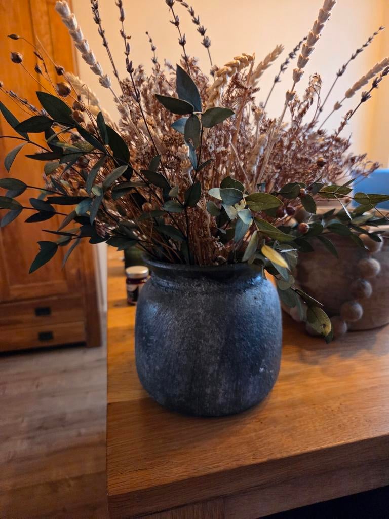 Droogbloemen in vaas, Huis en Inrichting, Woonaccessoires | Droogbloemen, Ophalen, Gebruikt