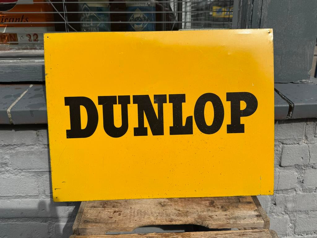 DUNLOP Banden oud reclame bord, Reclamebord, Gebruikt, ., Ophalen of Verzenden