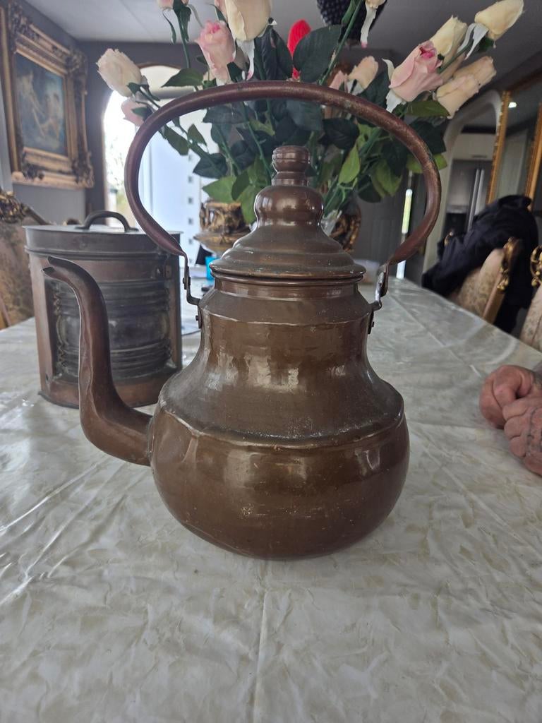 Antieke Koperen Theepot / Waterketel, Antiek en Kunst, Antiek | Koper en Brons, Ophalen of Verzenden