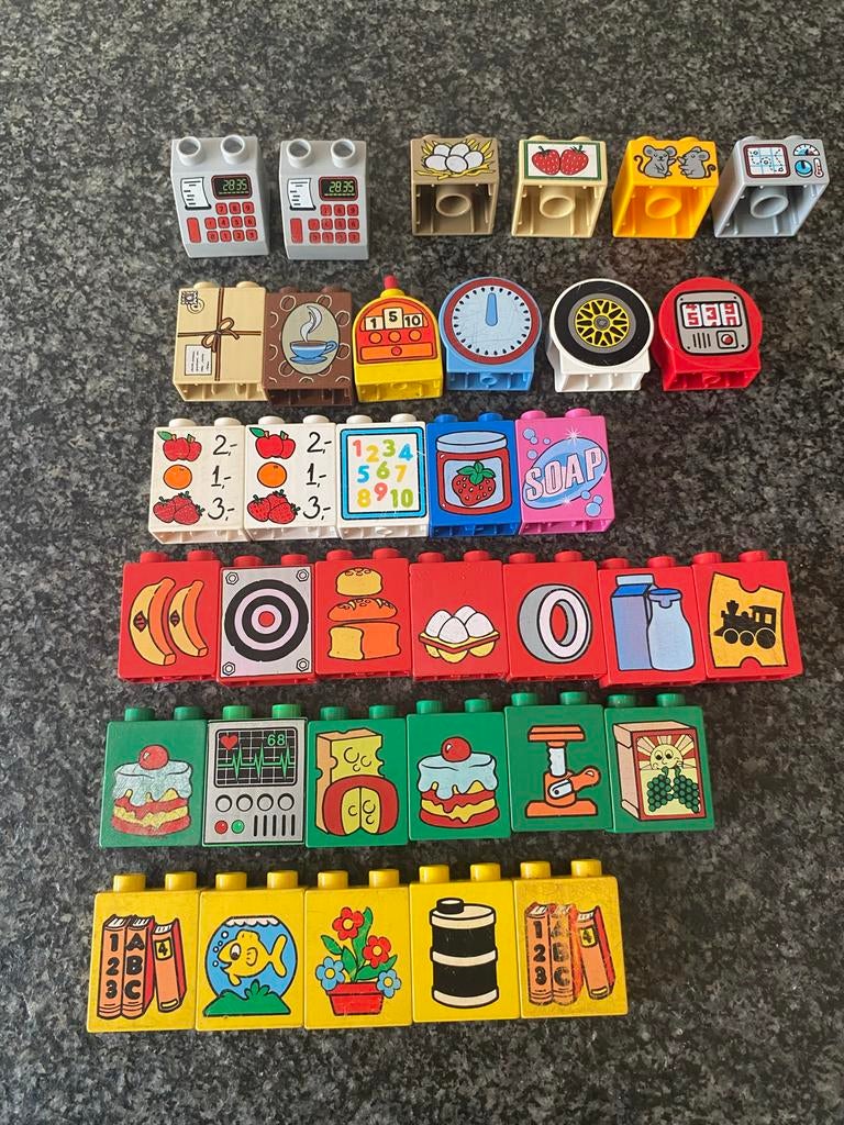 Duplo bedrukte stenen - diverse thema's, Ophalen of Verzenden, Gebruikt, Losse stenen, Duplo