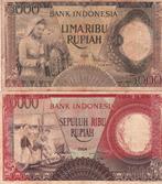 BANK  INDONESIA  10000 RUPIAH -1964  en  5000 RUPIAH - 1958, Postzegels en Munten, Bankbiljetten | Nederland, Ophalen of Verzenden