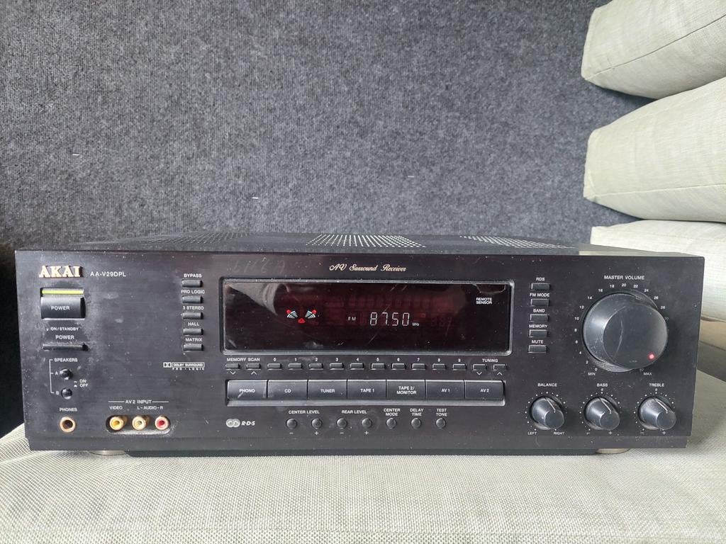 Akai Stereo Receiver AA-V29DPL, Ophalen of Verzenden, Gebruikt, 120 watt of meer, Overige merken