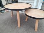 Set van 2 ronde tafeltjes voor woonkamer, Overige houtsoorten, Minder dan 50 cm, Gebruikt, Modern, Industrieel