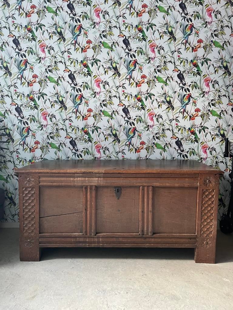 Antieke houten dekenkist. 150x62x70cm, Huis en Inrichting, Woonaccessoires | Kisten, Ophalen, Zo goed als nieuw, 50 tot 100 cm