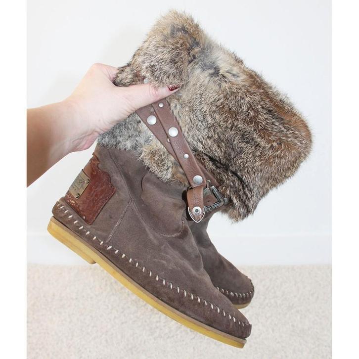 Mooie Leren Karma Of Charme Laarzen s27 (Maat 39) € 85,-, Kleding | Dames, Schoenen, Zo goed als nieuw, Lage of Enkellaarzen, Bruin