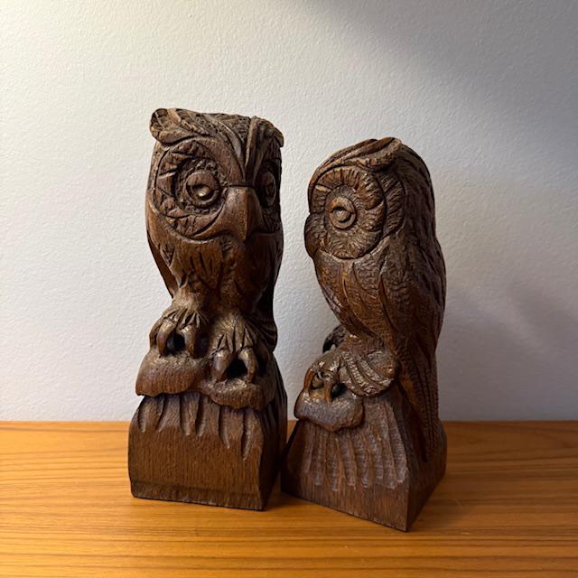 Uilen, Art Deco, houtsnijwerk, zwarte woud, vintage., Antiek en Kunst, Kunst | Beelden en Houtsnijwerken, Ophalen of Verzenden
