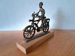 Bronzen sculptuur fietser lost-wax Ashanti Ghana, Ophalen