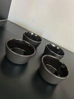 Royal van Kempen & Begeer zwarte schaaltjes (4 stuks), Porselein of Keramiek, Schaal, Rond, Ophalen of Verzenden