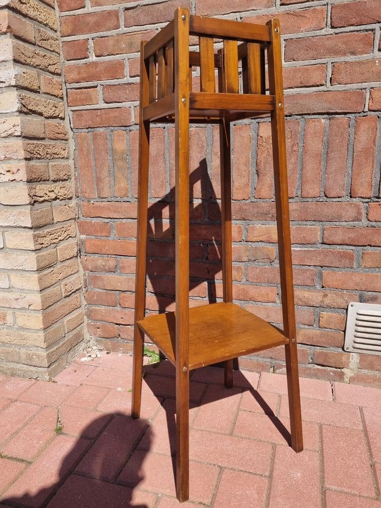 Vintage houten plantentafel / bloemenstandaard, Ophalen of Verzenden