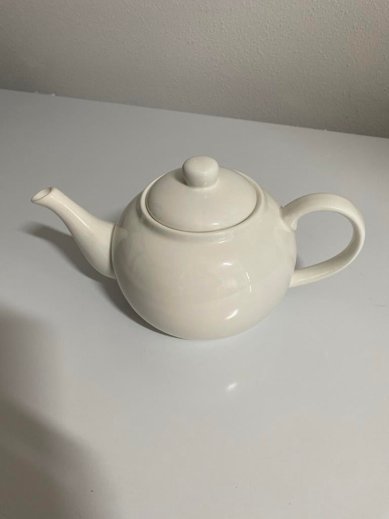 Blokker Porseleinen Theepot 1.4L - Wit, Overige typen, Nieuw, Ophalen of Verzenden, Effen