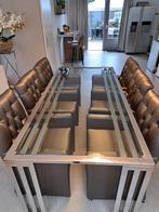 Eetkamertafel met 8 stoelen – modern set – direct af te hale, Ophalen of Verzenden, Zo goed als nieuw, 4 tot 6 stoelen