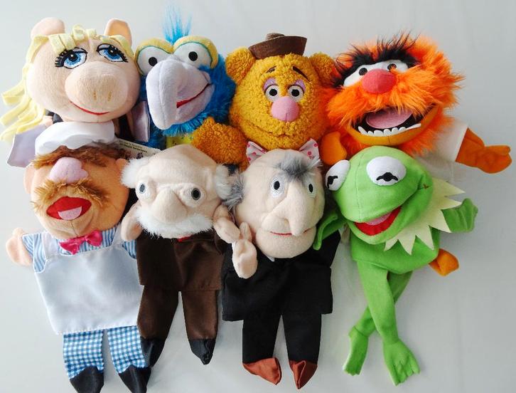 Complete set Muppets handpoppen: 8 stuks., Kinderen en Baby's, Speelgoed | Knuffels en Pluche, Zo goed als nieuw, Overige typen