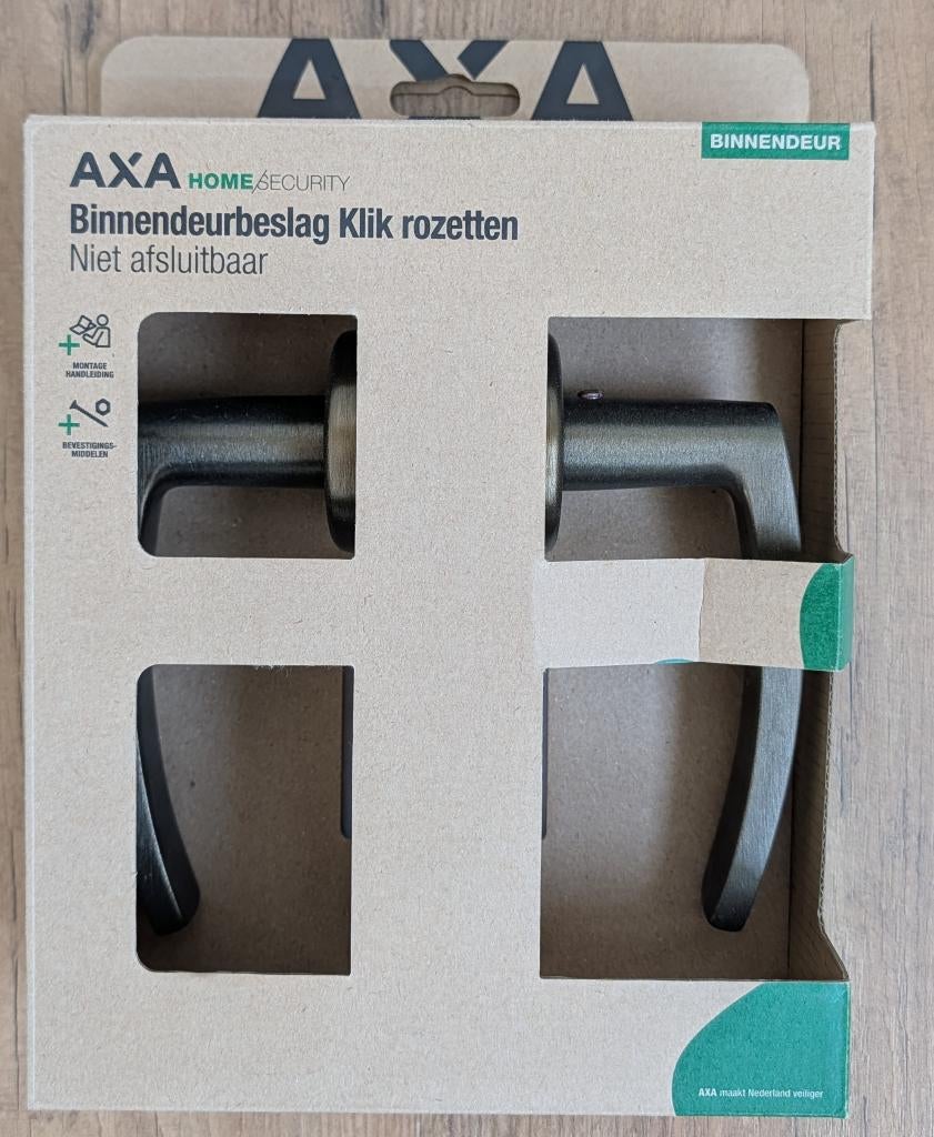 AXA Binnendeurbeslag Klik Rozetten Brons - NIEUW, Ophalen of Verzenden, Nieuw, Koper of Messing, Klink of Kruk