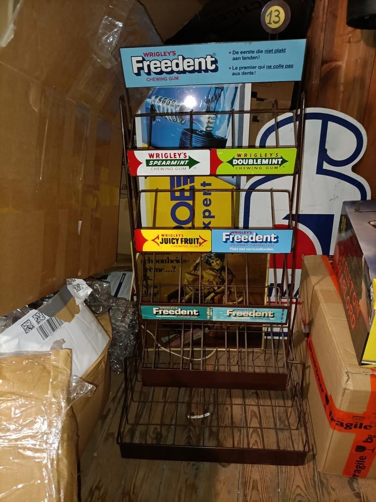Uniek Freedent kauwgom reclame rek - Vintage snoep display, Ophalen of Verzenden, Zo goed als nieuw, Gebruiksvoorwerp