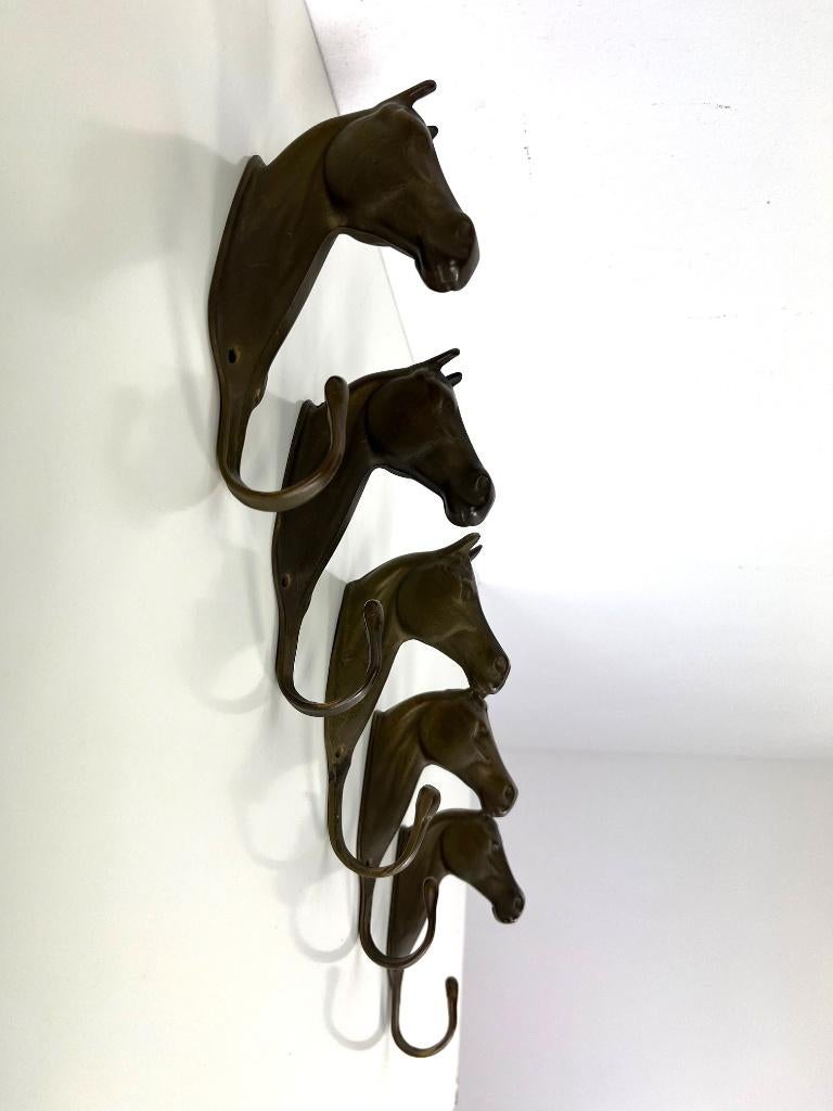 Messing kapstokhaken met paardenhoofden, jaren 90, Ophalen of Verzenden