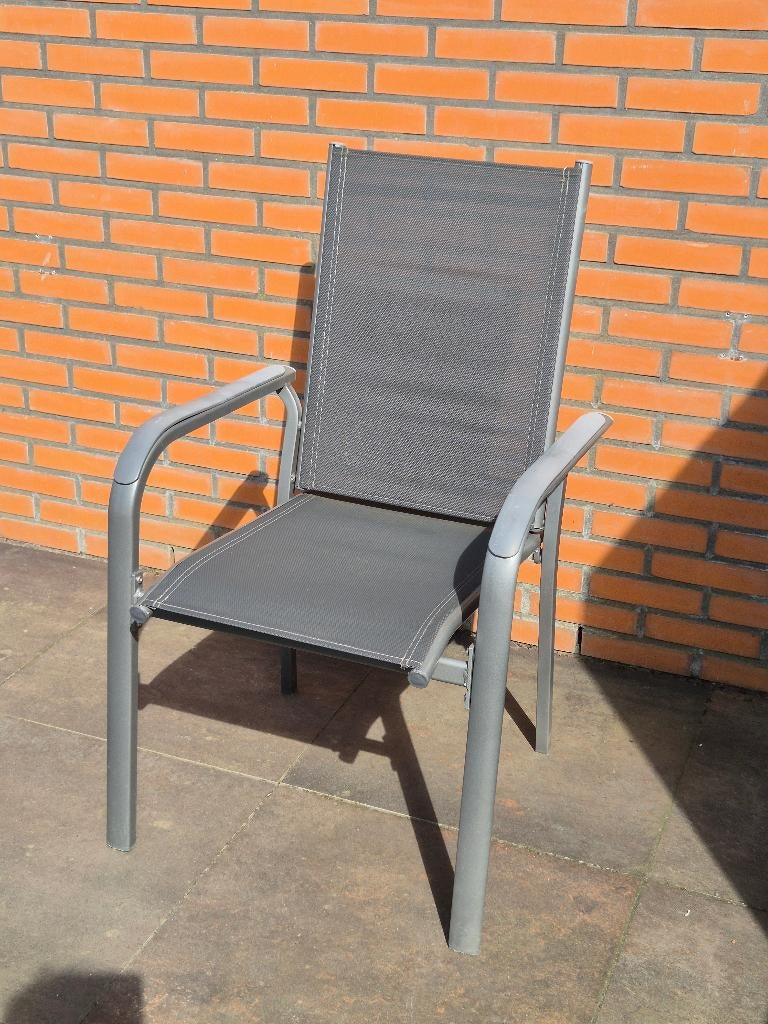 Tuinset, Tuin en Terras, Tuinsets en Loungesets, Gebruikt, Tuinset, Aluminium, 3 zitplaatsen, Eettafel, Stoel, Ophalen