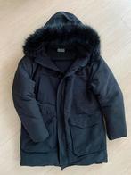 Zwarte Zara Man winterjas met capuchon en bontkraag, Verzenden, Zo goed als nieuw, Overige maten, Zwart