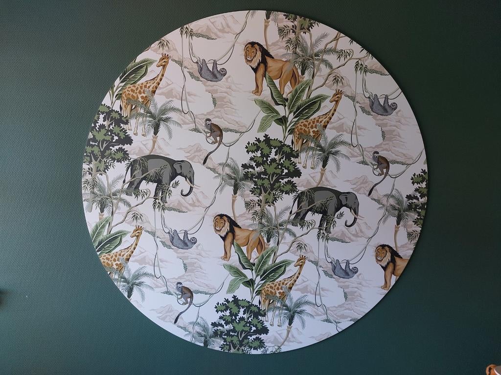 Jungle thema kinderkamer set: muurcirkel, lamp, vloerkleed, Ophalen, Gebruikt, Wanddecoratie