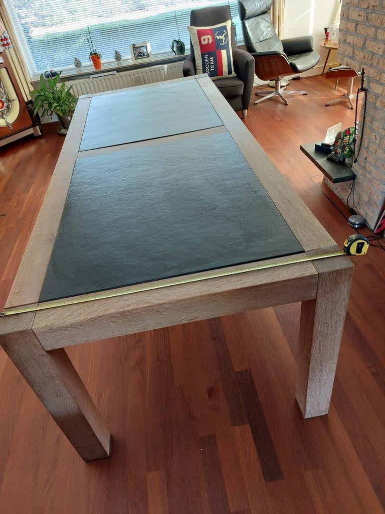 Eettafel met natuursteen platen, Huis en Inrichting, Tafels | Eettafels, Ophalen