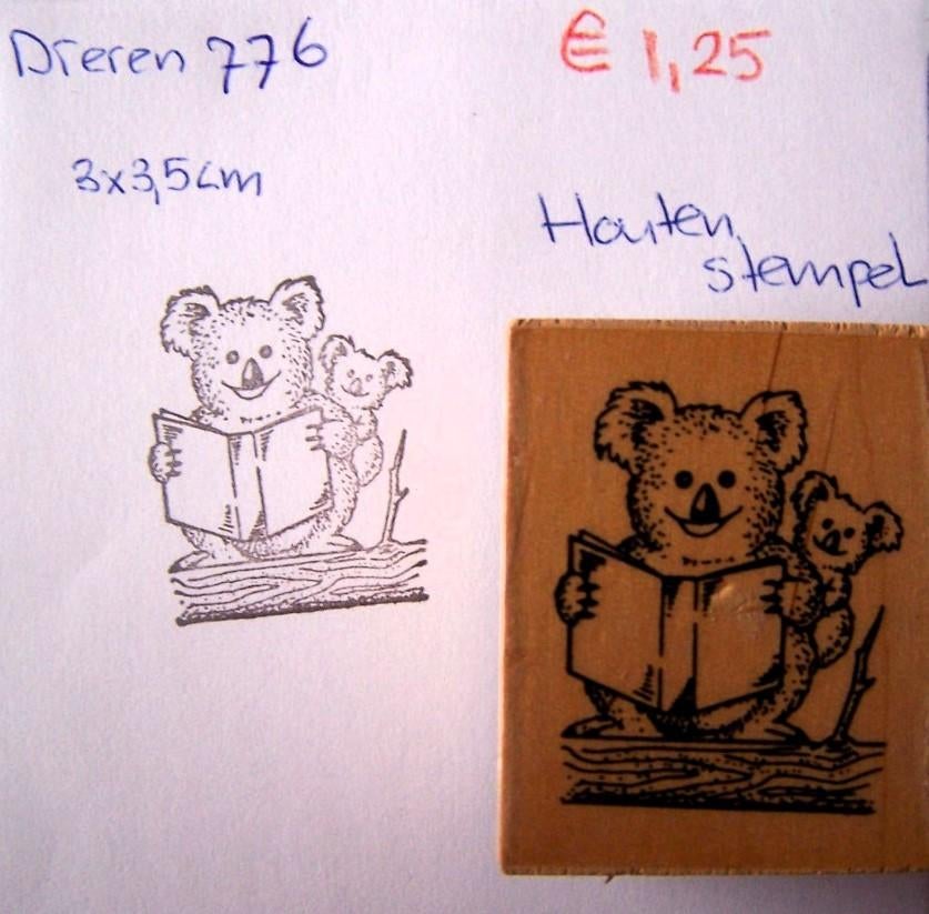 Dieren 776 Houten stempel, Hobby en Vrije tijd, Stempelen, Ophalen of Verzenden, Gebruikt, Houten stempel