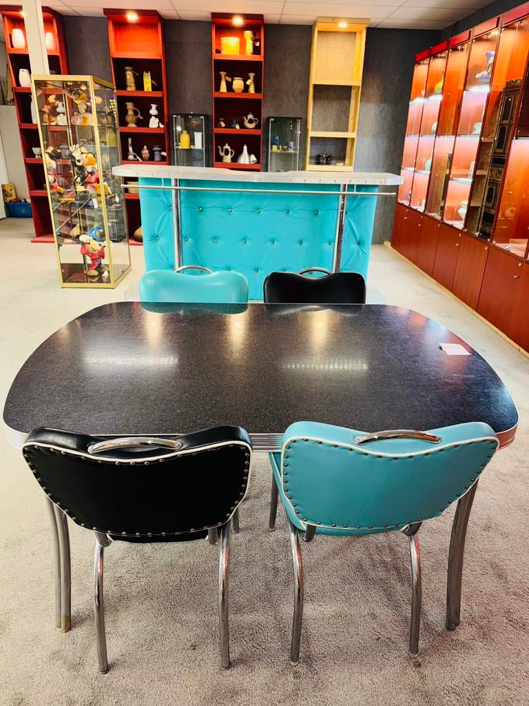 Fifties retro diner eethoek tafel + stoelen, Ophalen of Verzenden