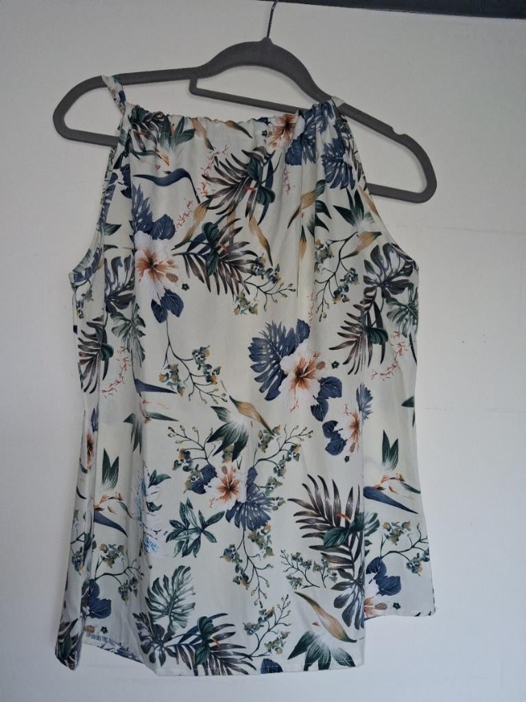 Crème met blauwe, groene, bruine top, maat XXL, Kleding | Dames, Tops, Overige kleuren, Maat 46/48 (XL) of groter, Nieuw, Ophalen of Verzenden