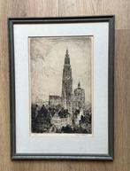 Prent OLV-kathedraal Antwerpen, Van Neste, gesigneerd, Ophalen of Verzenden