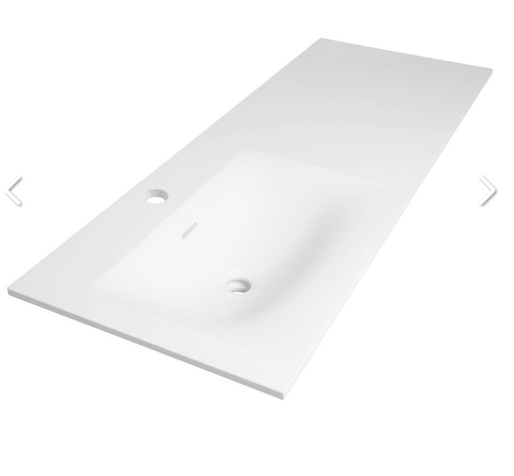 Brauer Glacier wastafelblad 120x46cm Fine Stone Mat Wit, Ophalen, 100 tot 150 cm, Nieuw, Minder dan 100 cm