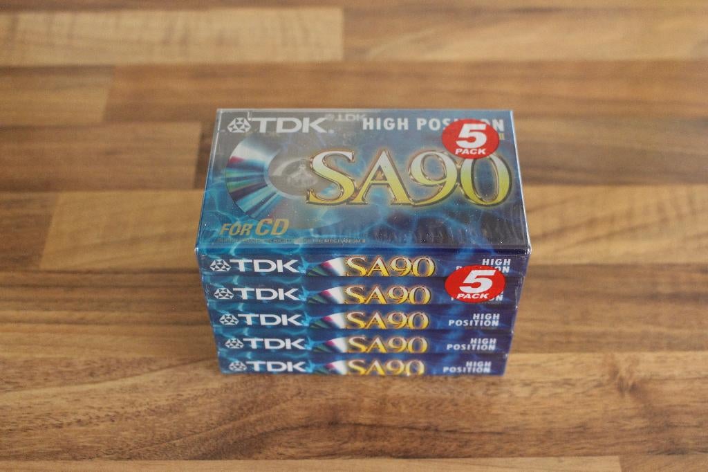 TDK SA90 casettebandjes 5 pack, Overige genres, Origineel, Nieuw in verpakking, Verzenden