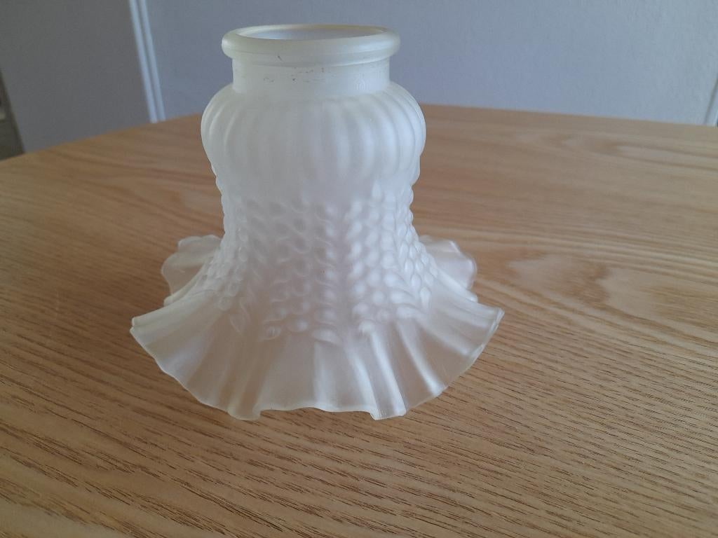 Glazen lampen kapje, Ophalen, Gebruikt, Wit, Rond
