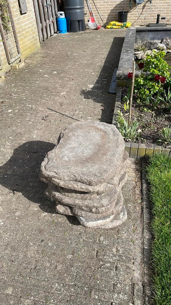 Te koop Flagstones zwart antraciet 14 stuks, Overige typen, Ophalen of Verzenden, Zo goed als nieuw, Natuursteen