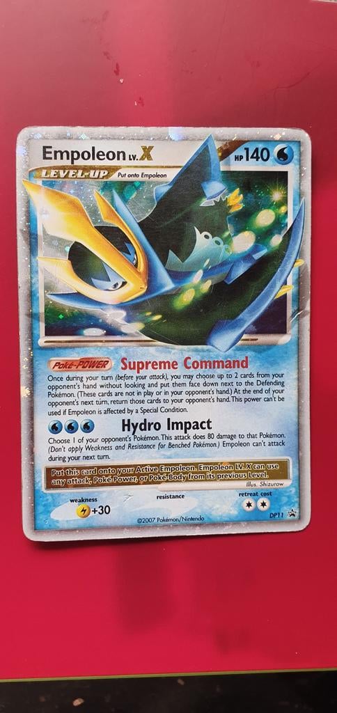 Empoleon X DP11 holo pokemon kaart, Ophalen of Verzenden, Gebruikt