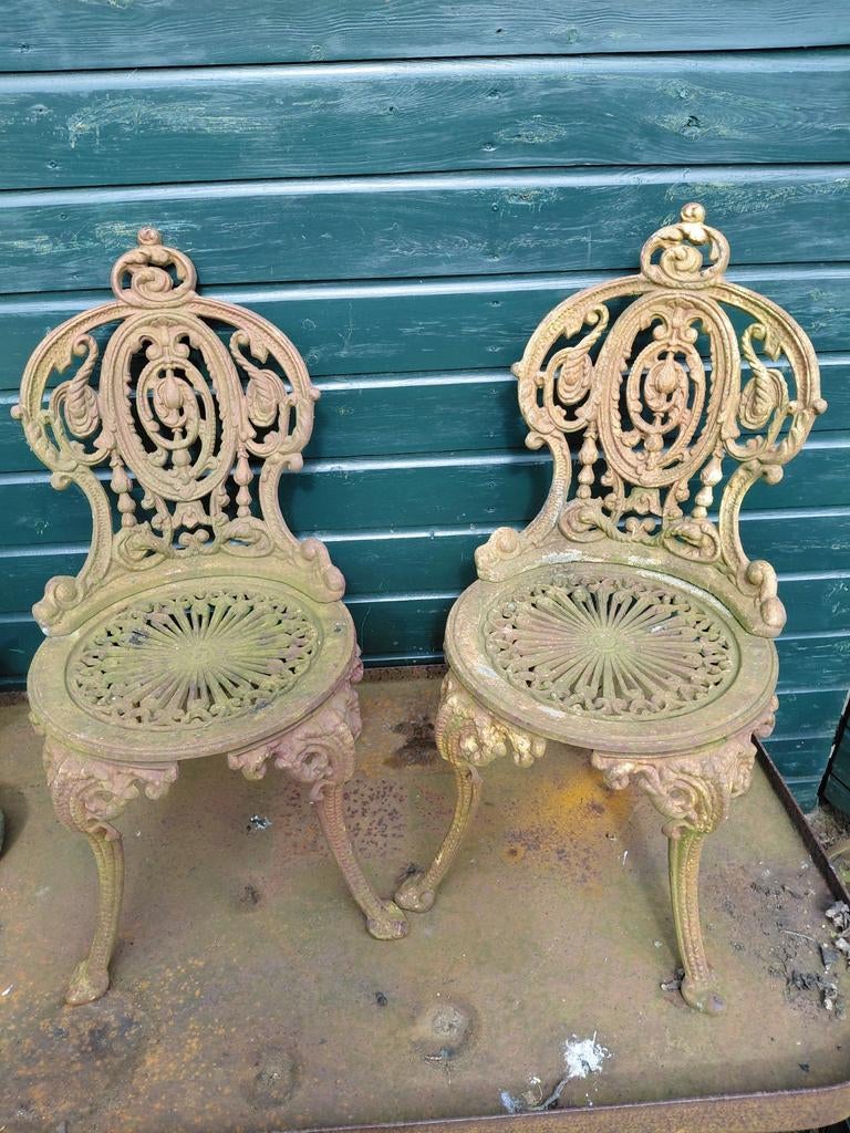 Gietijzeren stoel, Tuin en Terras, Ophalen, Gebruikt, Metaal