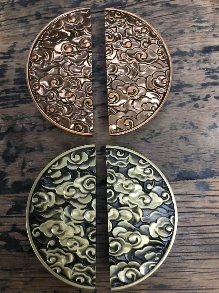 Chinees beslag handvat metaal deurknop chinese set, Huis en Inrichting, Woonaccessoires | Overige, Verburgt Vintage, Meerkleurig