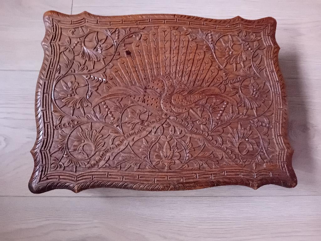 indonesisch djokja houtsnijwerk kistje, Ophalen, Overige onderwerpen, Houtsnijwerk, Hout