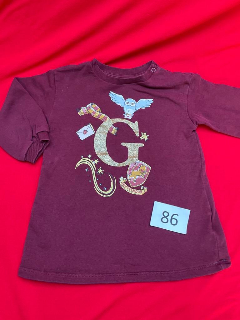 H&M Harry Potter Gryffindor Shirtje Maat 86, Ophalen of Verzenden, Zo goed als nieuw, Meisje, Shirtje of Longsleeve