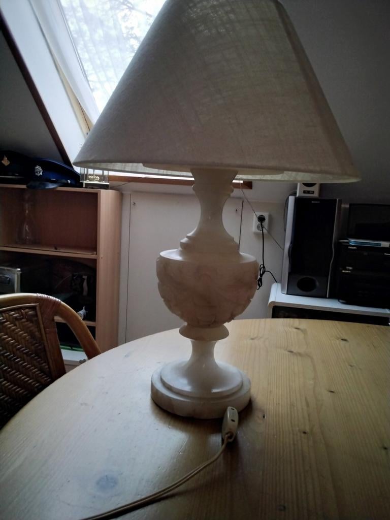 Wit marmeren schemerlamp 60cm, Ophalen of Verzenden, Minder dan 50 cm