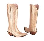 Gouden hoge cowgirl dames laarzen leren cowboy boots vrouwen, Verzenden, Nieuw, Overige kleuren, Hoge laarzen